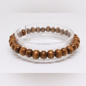 Men's bracelet‎ beaded beads brown new e32